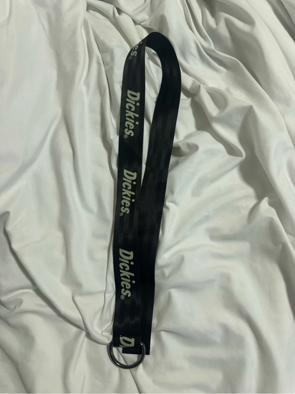 Dickies Black Logo Webbing Belt with Silver D-Ring